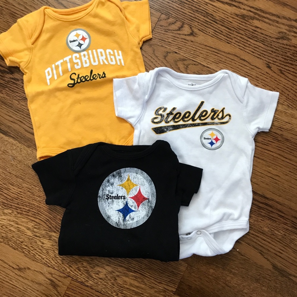 Three infant Steelers onesies 3-6 mo